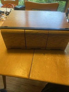 Vintage Kunstleder 3 Schubladen CD Aufbewahrung Schrank Regal Halter-hält 60 CDs - Bild 1 von 10