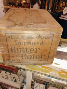 Butter Color Box Wells, Richardson & Co Box - Picture 1 of 7