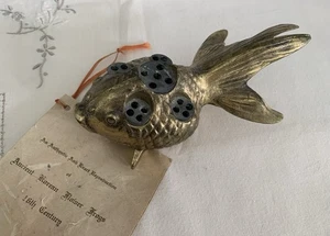 Vintage Metall koreanischer Blumenfrosch Koi Fisch mit Original Papieren - Bild 1 von 11