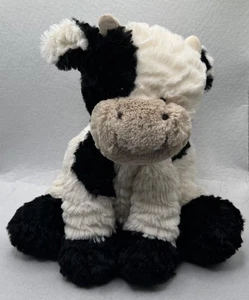JELLYCAT Fuddlewuddle Calf Cow Black White Stuffed Animal Plush 8" Tall Sitting - Picture 1 of 9