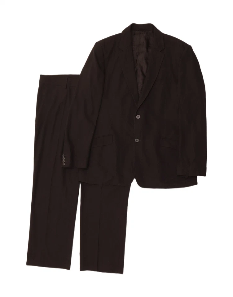 JUST CAVALLI Mens 2 Button 2 Piece Suit IT 58 4XL W42 L23 Black Polyester DU64 - Image 1 of 4