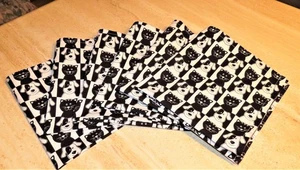 Moxie's Mayhem set 6 cat & dog cotton napkins 19x19; black, white; NWT; charity - Picture 1 of 1