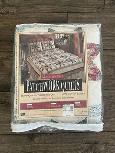 Michelles STAR Patchwork Quilt King USA 100 x 110 Floral Vintage Country Cabin - Picture 1 of 23