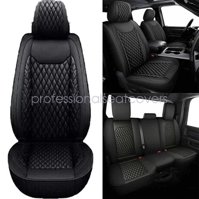 Full Surround Set For Mercedes Benz Car 5-Seat Cover Leather Cushion Cover Black - Image 1 of 4
