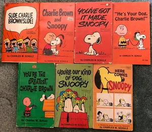 Vintage Peanuts books, lot of 7, Slide Charlie Brown! Slide! Here Comes Snoopy - Picture 1 of 15