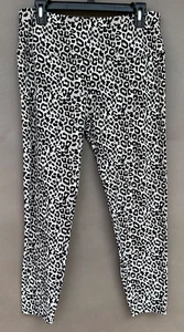 Suave Leggings Womens L Revolutionary Tummy Control Black Leopard Knit Pants 25" - Picture 1 of 9