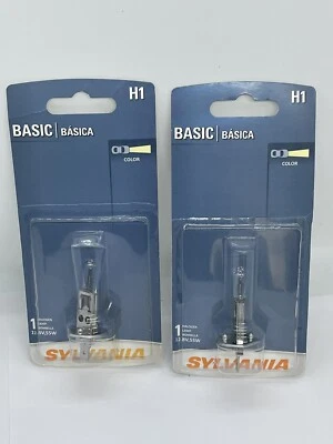 NEW Sylvania Basic Halogen Headlight Replacement Bulbs - Pack of Two H1 - Image 1 of 2
