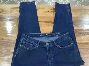 Eddie Bauer Slim Crop Jeans Women's 8 30x24 Dark Wash Stretch Denim - Picture 1 of 11