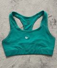Nike Sports Bra Women's Medium Green Swoosh Athletic Stretch Racerback Pullover