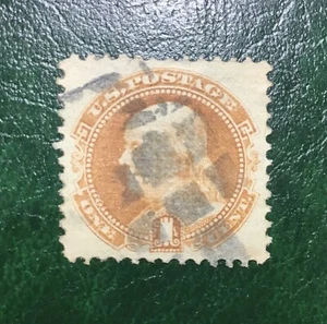 Scott #112 1c Franklin Buff FVF Used 1869 Pictorial PSE Graded 80 Certificate - Picture 1 of 4