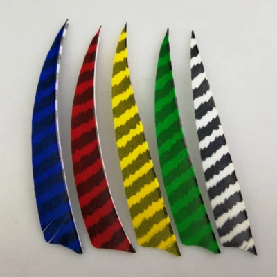 50pcs 5 inch Striped Shield Fletches RW Fletching Feathers - Image 1 of 4