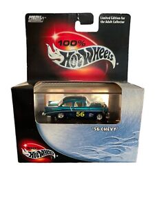 100% Hot Wheels Black Box '56 Chevy - Teal in Display Case!