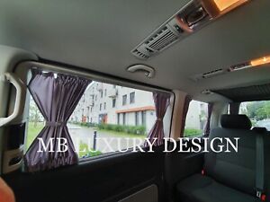 VW T5 / T6 Multivan kurz doppellagig grau-grau Gardinen Set für 3 Fenster