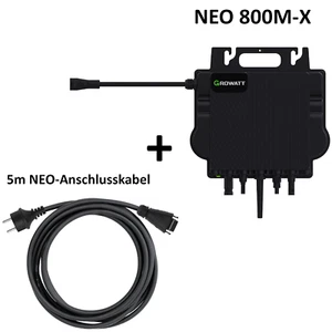 Growatt NEO 800M-X 800W Mikrowechselrichter WiFI integriert + 5m Anschlusskabel - Bild 1 von 6