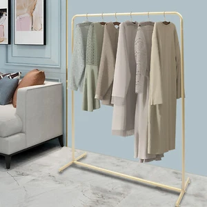 Golden Vintage Clothing Storage Shelf Garment Rack Clothes Hanger Industrial - Picture 1 of 14