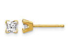 2/5 Carat (ctw I1, H-I) Princess Cut Diamond Solitaire Stud Earrings in 14K Gold