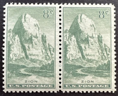 US 1934 Scott 747 Pair MNH Great White Throne Zion National Park Utah - Image 1 of 2
