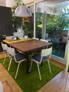 6 sedie sala da pranzo e cucina moderne stile vintage in legno e acciaio bianco - Foto 1 di 5