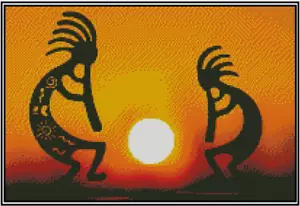 Native American Kokopelli Counted Cross Stitch CHART No.21-162 - Picture 1 of 1