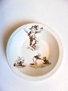 HOHLTELLER AUS STEINGUT VON LUNÉVILLE DEKOR SEPIA GRANDVILLE ENDE 19. Jh. - Bild 1 von 4