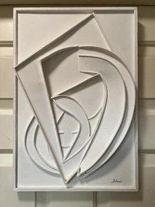 Vintage 1980s Original Vellum Relief Sculpture Signed by: Helmer - Picture 1 of 9