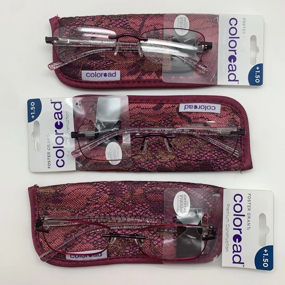 Foster Grant Coloread With Crystal Vision Pink 1.50