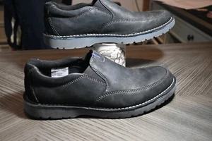 Clarks Men's Black Leather uppers Loafer Slip On Casual Shoes Clark's Sz 9M VGUC - Picture 1 of 13