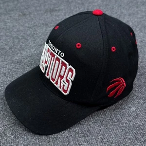 Mitchell & Ness Toronto Raptors Snapback Hat Cap Black Red NBA Spell Out - Picture 1 of 9