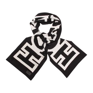 8651AQ sciarpa uomo MOSCHINO man wool blend scarf black/white - Picture 1 of 4