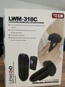 New LENSGO LWM 318C Lavalier Wireeless Microphone For Mobile Phone SLR Cameras - Picture 1 of 4