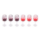 2Pcs 1/12 Dollhouse Miniature Cup Glass Goblet Red Wine Glass Model Decorat=s=
