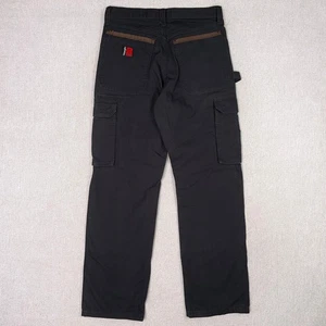 Wrangler Riggs Ripstop Canvas Cargo Carpenter Pants Men 30x32 Black Work 3W060BL - Picture 1 of 8