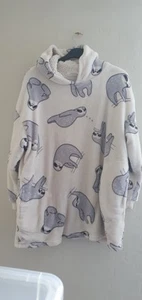 NEW LOOK SLOTH OVERSIZED HOODY WHITE SIZE WOMENS EXTRA SMALL GIRLS 13 14 YEARS - Picture 1 of 9