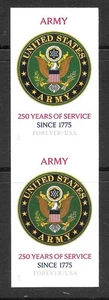 Scott #6003a IMPERFORATE (NO DIE-CUT) Army 250th Anniversary Vertical Pair, MNH - Picture 1 of 1