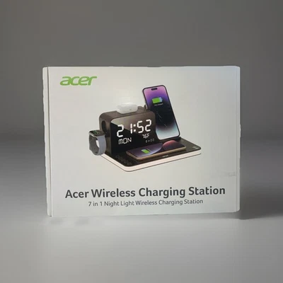 Nueva Estación de Carga Inalámbrica Acer 7 en 1 con Luz Nocturna Brillo Ajustable - Imagen 1 de 3