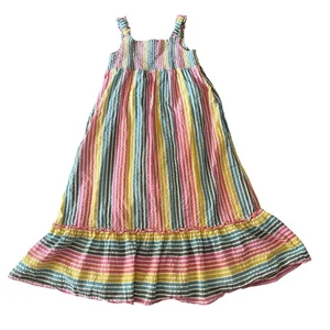 Boden Girls Size 13-14 Year Striped Sundress Seersucker Maxi Summer Long Dress - Picture 1 of 10