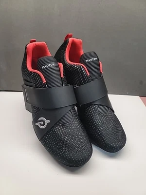 Zapatos de ciclismo estilo clásico Peloton negros y rojos - Altos M13 W14.5 excelente estado Foto 1 de 4
