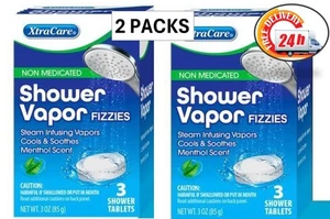 2 Packungen Xtra Care Shower Vapor Fizzies Menthol Düfte s 3 Fizzes 6 Tabletten - Bild 1 von 3