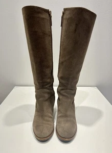 Fendi braune Wildleder Kniehohe Plateau Heels Stiefel Gr. 34,5 / US 4 - Bild 1 von 7