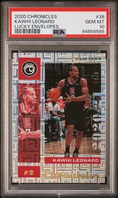 Kawhi Leonard 2020 Chronicles Lucky Envelopes 8/8 PSA10 POP1 - Image 1 of 2