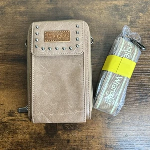 Wrangler Damen hellbraune Handytasche mit Kartenfächern hinten Umhängetasche WG118 - Bild 1 von 6