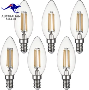 E14 LED Candle Light Bulbs 4W (40W Equivalent) - Vintage Edison Filament Bulb, W - Picture 1 of 12