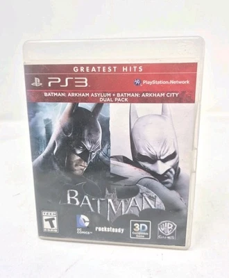 Batman: Arkham Asylum, Arkham City - Dual Pack -  Sony PS3 - Very Good -See Desc - Image 1 of 4