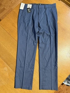 KENNETH COLE REACTION Men's Techni Slim Fit Performance Dress Pants Blue 34x29 - Picture 1 of 9