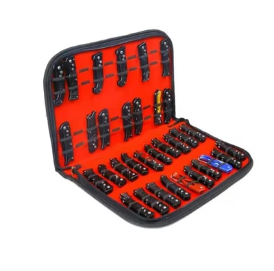 刀盒展示盒刀存储 | 40 插槽折叠支架收纳盒红色 — 第 1/4 张图片