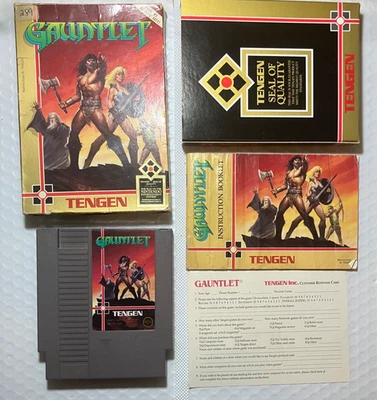 Nintendo NES Gaunlet con juego, caja, manual, etc. (Póster faltante) Auténtico Foto 1 de 4