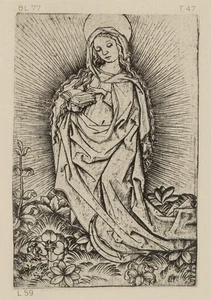 Nach Monogramm MEISTER ES (*1450), Maria auf Mondsichel. Reichsdruck, Repro - Picture 1 of 5