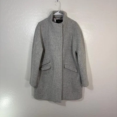 J Crew Coat Womens 18 Gray Italian Stadium Cloth Nello Gori Wool Blend Jacket - Image 1 of 4