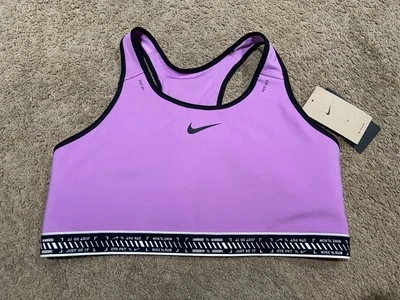 Nike Swoosh On The Run Dri-Fit Sports Bra Purple Women Size XXL NWT Med Support - Image 1 of 4