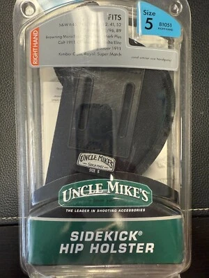 Uncle Mike's 81051 Sidekick Hip Holster Black Size 5 RH for 4.5-5" Large Barrels - Image 1 of 2